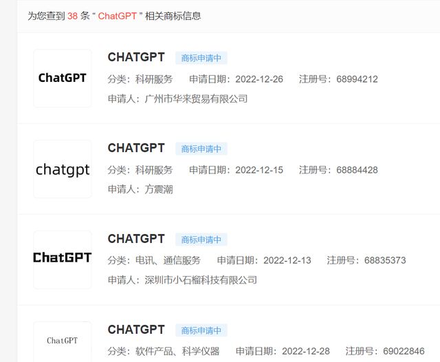 ChatGPT山寨版刷屏！帮代问、抢注商标火爆，带火国内这些“生意”插图3