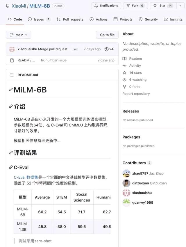 小米 AI 大模型 MiLM-6B 曝光插图