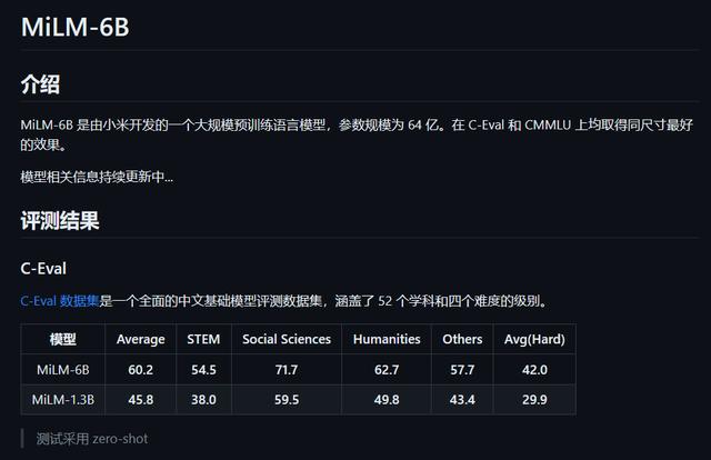 小米AI大模型MiLM-6B曝光：参数规模达64亿，目前已现身GitHub插图1