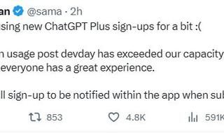 用户激增也成“烦恼”OpenAI将暂停ChatGPT付费服务的新用户注册